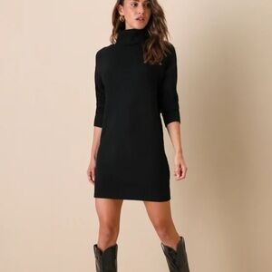Lulus Women’s Black Turtleneck Long Sleeve Sweater Dress Size Small